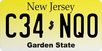 NJ license plate C34NQO