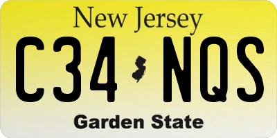 NJ license plate C34NQS
