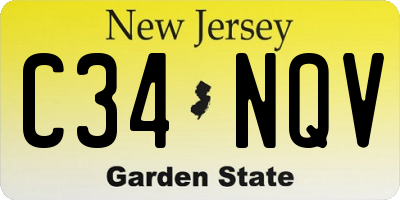 NJ license plate C34NQV