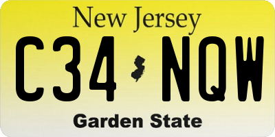 NJ license plate C34NQW