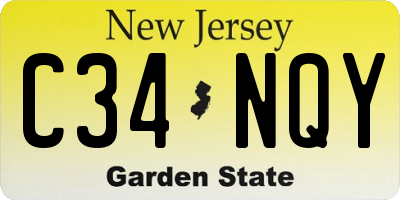 NJ license plate C34NQY