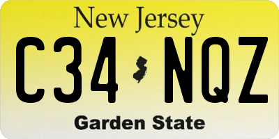 NJ license plate C34NQZ