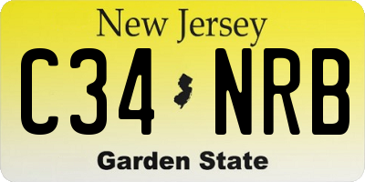 NJ license plate C34NRB
