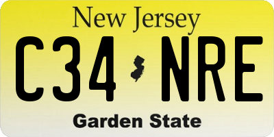 NJ license plate C34NRE