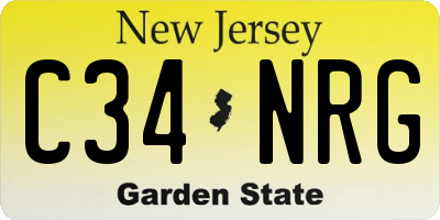NJ license plate C34NRG