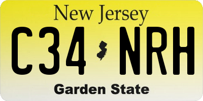 NJ license plate C34NRH