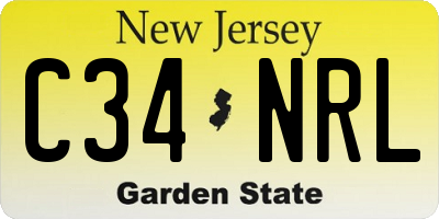 NJ license plate C34NRL