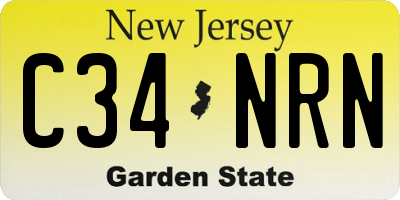 NJ license plate C34NRN