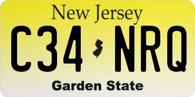 NJ license plate C34NRQ