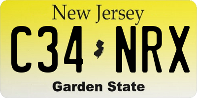 NJ license plate C34NRX