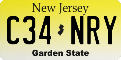 NJ license plate C34NRY