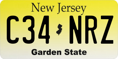 NJ license plate C34NRZ