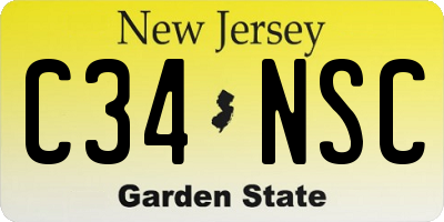 NJ license plate C34NSC