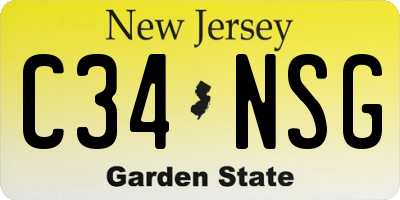 NJ license plate C34NSG