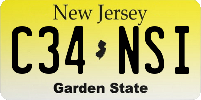 NJ license plate C34NSI