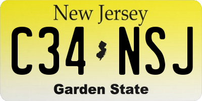 NJ license plate C34NSJ