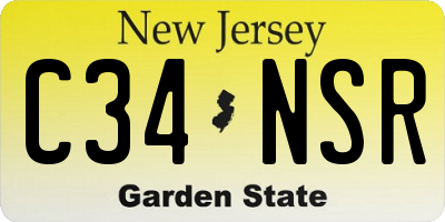 NJ license plate C34NSR