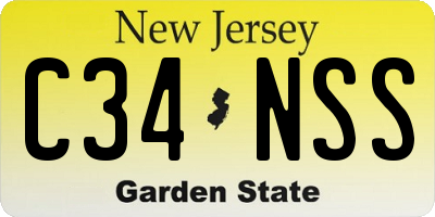 NJ license plate C34NSS