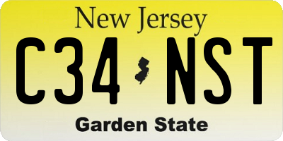 NJ license plate C34NST