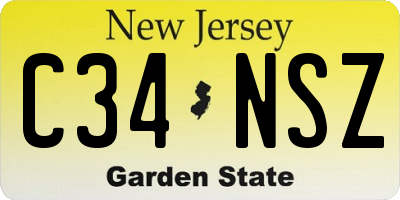 NJ license plate C34NSZ