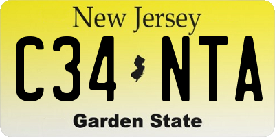 NJ license plate C34NTA