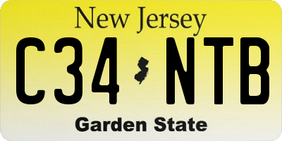 NJ license plate C34NTB