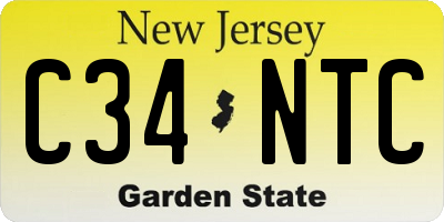 NJ license plate C34NTC