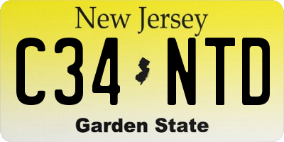 NJ license plate C34NTD