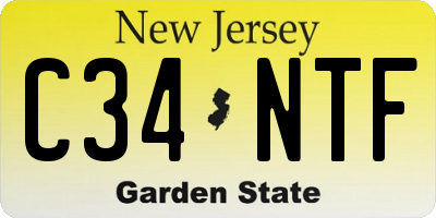 NJ license plate C34NTF
