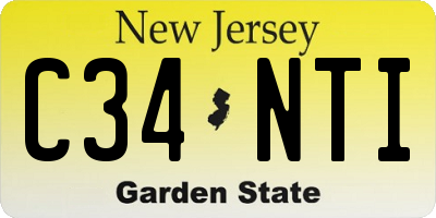 NJ license plate C34NTI