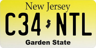 NJ license plate C34NTL