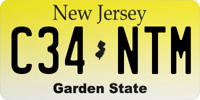 NJ license plate C34NTM
