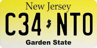 NJ license plate C34NTO