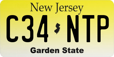 NJ license plate C34NTP