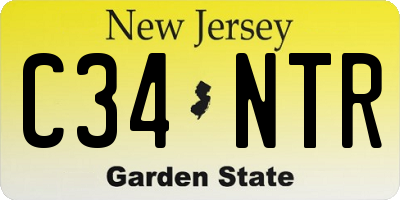 NJ license plate C34NTR