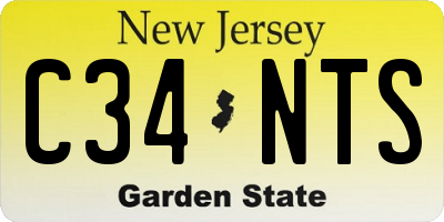 NJ license plate C34NTS
