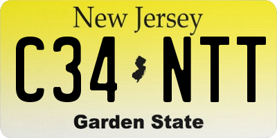 NJ license plate C34NTT