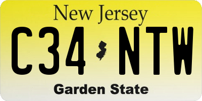 NJ license plate C34NTW