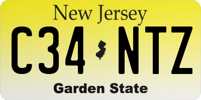 NJ license plate C34NTZ