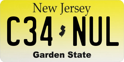 NJ license plate C34NUL