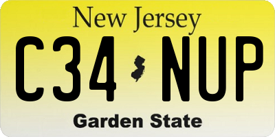 NJ license plate C34NUP