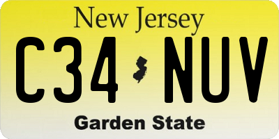 NJ license plate C34NUV