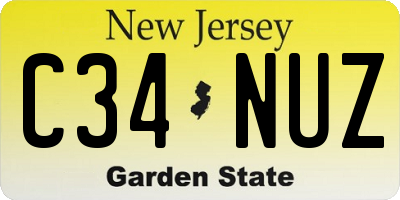 NJ license plate C34NUZ