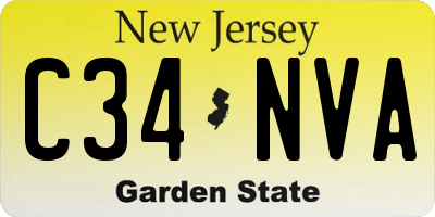 NJ license plate C34NVA