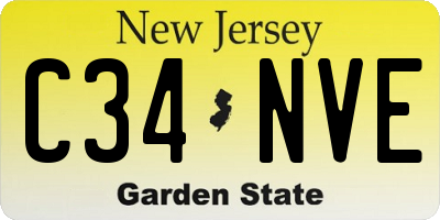 NJ license plate C34NVE