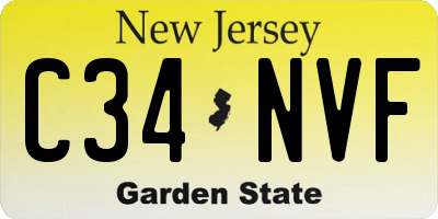 NJ license plate C34NVF