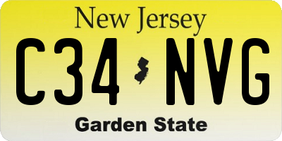 NJ license plate C34NVG