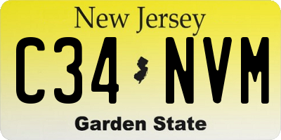 NJ license plate C34NVM