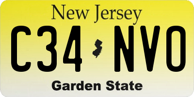 NJ license plate C34NVO