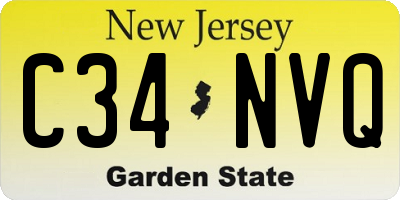 NJ license plate C34NVQ